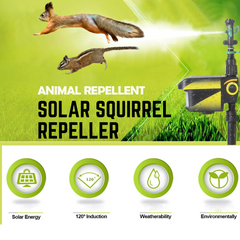 Solar Powered Motion Activated Squirrel & Chipmunk Sprinkler PACK of 2 - Get Rid Of Chipmunks