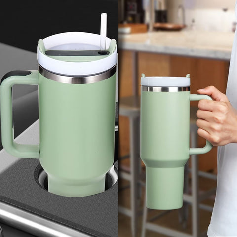 Stainless Steel Tumbler with Straw and Lid