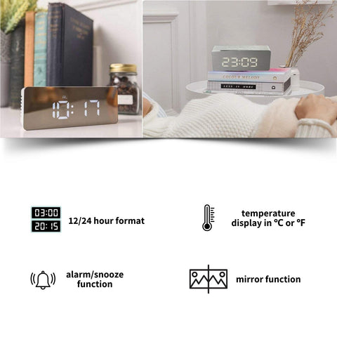 Digital Alarm Clock Led Mirror