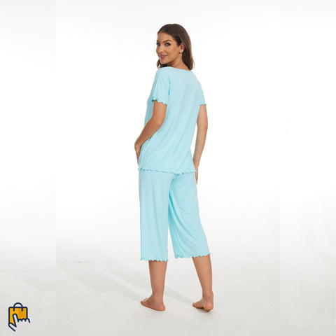 bamboo viscose pajama sebamboo viscose pajama set, aqua greent, aqua green