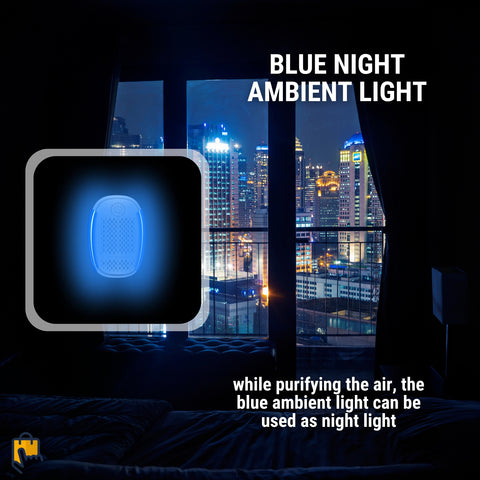 plug in air purifier, blue night light