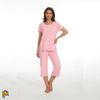 Image of bamboo viscose pajama set, baby pink