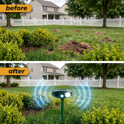 Solar Ultrasonic Gopher Repellent Outdoor