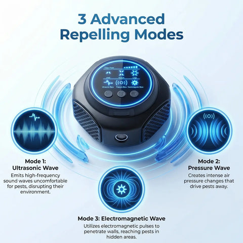 Smart Ultrasonic Pest Repeller Indoor - 360° Coverage