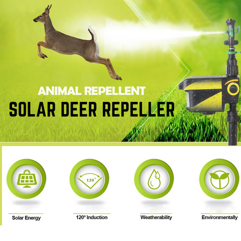 Solar Powered Motion Activated Deer Sprinkler PACK OF 2 - Get Rid Of Deer