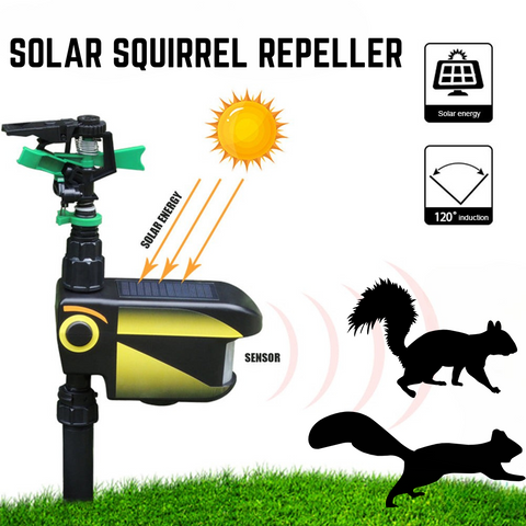 Solar Powered Motion Activated Squirrel & Chipmunk Sprinkler - Get Rid Of Chipmunks