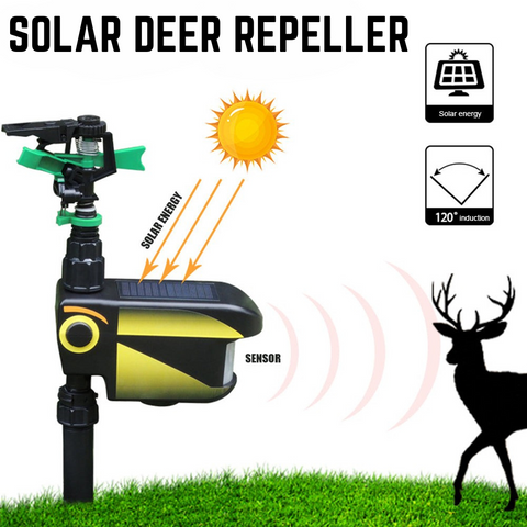 Solar Powered Motion Activated Deer Sprinkler PACK OF 2 - Get Rid Of Deer