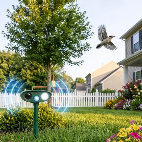 Solar Ultrasonic Woodpecker Repellent Outdoor