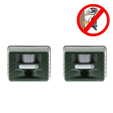 Woodpecker Ultrasonic Repeller for Effective Bird Control PACK of 2 - Get Rid of Woodpeckers