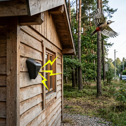 Solar Woodpecker Repeller - 13 Predator Sounds
