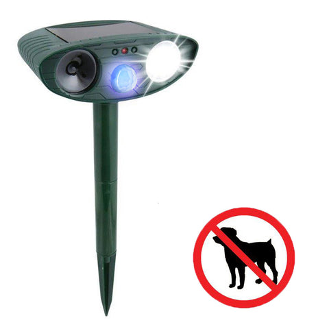 Dog Outdoor Ultrasonic Repeller - Solar Powered Ultrasonic Animal & Pest Repellant