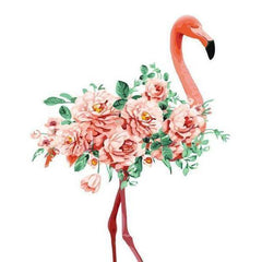 Paint by Numbers Kit - Pink Flamingo and Roses