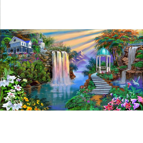 DIY Paint by Numbers Canvas Painting Kit - Ideal Waterfall Landscape