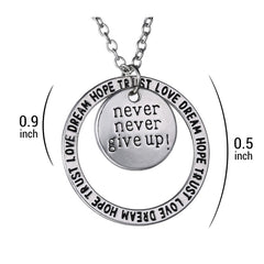 Never Give Up Pendant Necklace