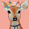 Image of Paint by Number Kits for Kids Beginner - Flower Roe Deer 8" x 8"