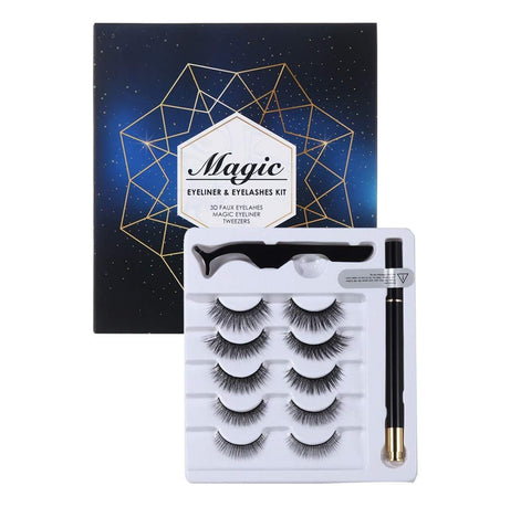 Magnetic Eyeliner and Lashes Kit [5 Pairs]