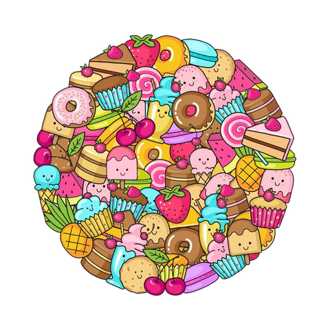 Donuts Round Puzzle - 1000 Pieces Jigsaw