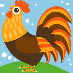 Paint by Number Kits for Kids Beginner - Cute Rooster 8" x 8"