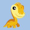 Image of Paint by Number Kits for Kids Beginner - Yellow Dinosaurus 8" x 8"