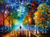 Image of Paint by Numbers Kit - Autumn Raining Night