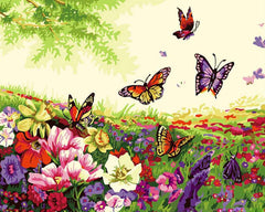 Paint by Numbers Kit - Flowers and Butterflies