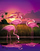 Image of DIY Paint by Numbers Kit - 3 Pink Flamingos