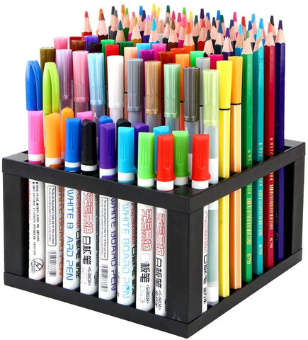 96 Hole Plastic Pencil & Brush Holder Multi Bin Organizer
