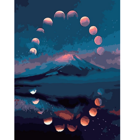 DIY Paint by Numbers Canvas Painting Kit - Moon Story