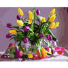 Image of DIY Paint by Numbers Canvas Painting Kit - Colorful Tulips