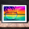 Image of DIY Paint by Numbers Canvas Painting Kit - Colorful Glass Drink Sunset