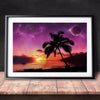 Image of DIY Paint by Numbers Canvas Painting Kit - Purple Summer Nights Palm