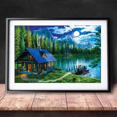 DIY Paint by Numbers Canvas Painting Kit - House by The Lake