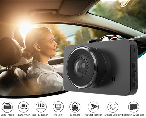 Dash Cam PACK OF 2, 1080P Car DVR Dashboard Camera Full HD with 3" LCD Screen 120°Wide Angle, WDR, G-Sensor, Loop Recording and Motion Detection