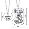Image of Daddy's Girl Heart Pendant Necklace - Father Daughter Necklace Set