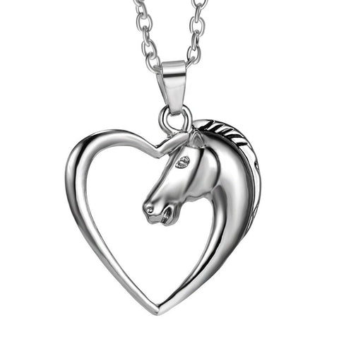 Heart Pendant Necklace Horse Heart Jewelry - Family and Friends Jewelry Gift