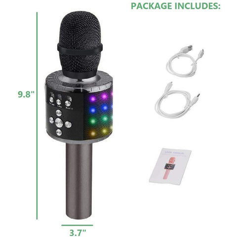 Bluetooth Karaoke Microphone - Wireless 4 in 1 - With LED Lights