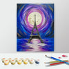 Image of DIY Paint by Numbers Canvas Painting Kit - Purple Moon Night in Paris