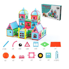 Magnetic Building Kit 320 Pieces - Building Blocks and Tiles