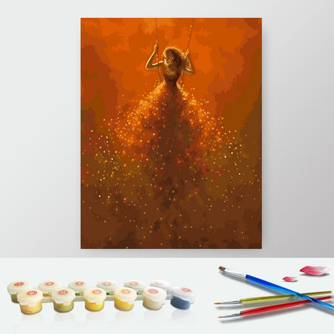 DIY Paint by Numbers Canvas Painting Kit - Dancing Girl Swing