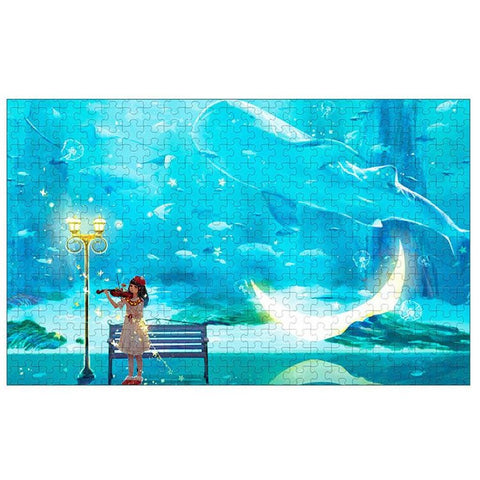 Lady with Violin Puzzle - Large Paper 500 Pieces Jigsaw Puzzle