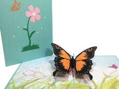 3D Orange Butterfly Pop Up Card and Envelope