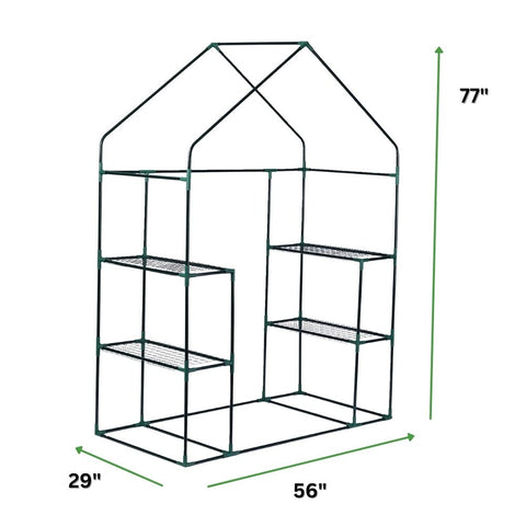 Greenhouse for Outdoor with 2 Mesh Windows and PE Cover