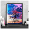 Image of DIY Paint by Numbers Canvas Painting Kit - Lonely Tree Under Pink Sky