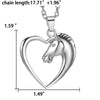 Image of Heart Pendant Necklace Horse Heart Jewelry - Family and Friends Jewelry Gift