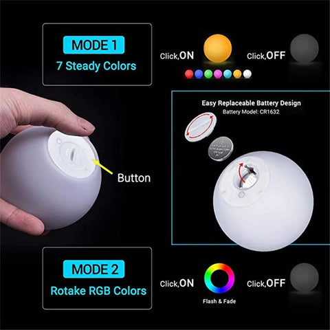 LED Pool Lights Floating Balls - 6 Pack - 16 Colors