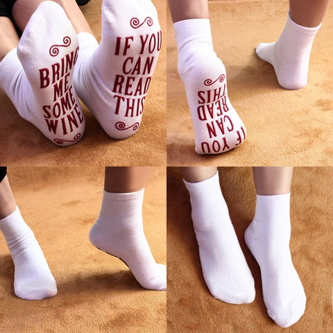 Women's Novelty Socks "If you can read this bring me some Wine"