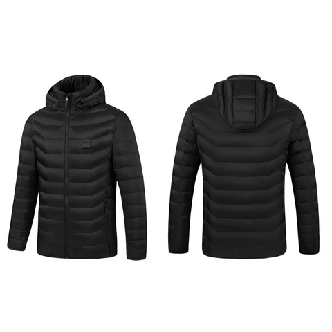 Super Therma Heated Jacket for Women and Men with Battery Pack 5V 11 Heating Zones Heated Coat Detachable Hood
