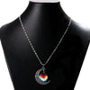 Image of Galaxy & Crescent Cosmic Moon Pendant Necklace - Colorful Glass - 17.5''