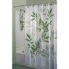 Image of Shower Curtain with Metal Hooks, 72" x 72" - Green Leaves