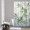 Image of Shower Curtain with Metal Hooks, 72" x 72" - Green Leaves